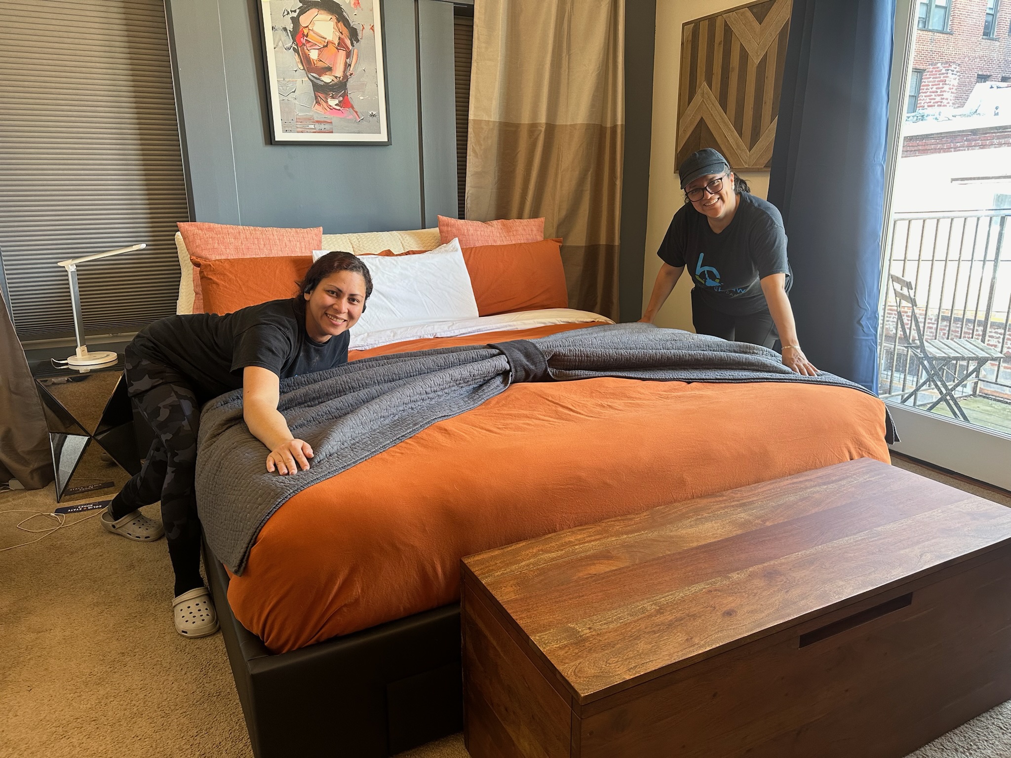 Bradshaw Cleaning Team with Perfectly Made Bed