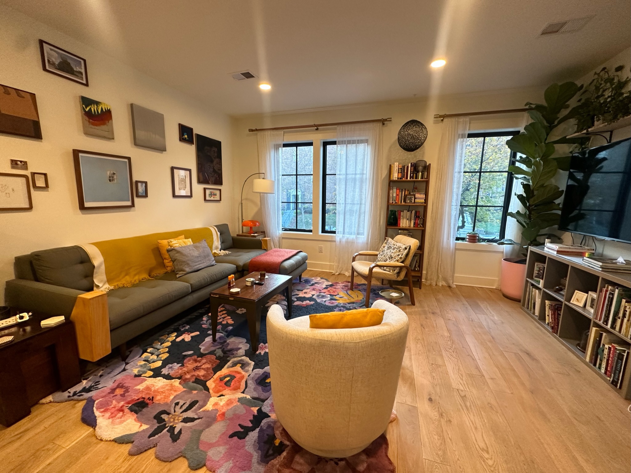 Cozy Living Room with Gallery Wall